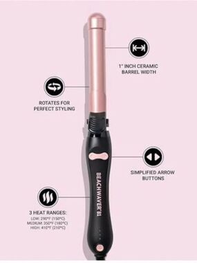 Beachwaver B1 Midnight Rose  1" Ceramic Rotating Curling Iron